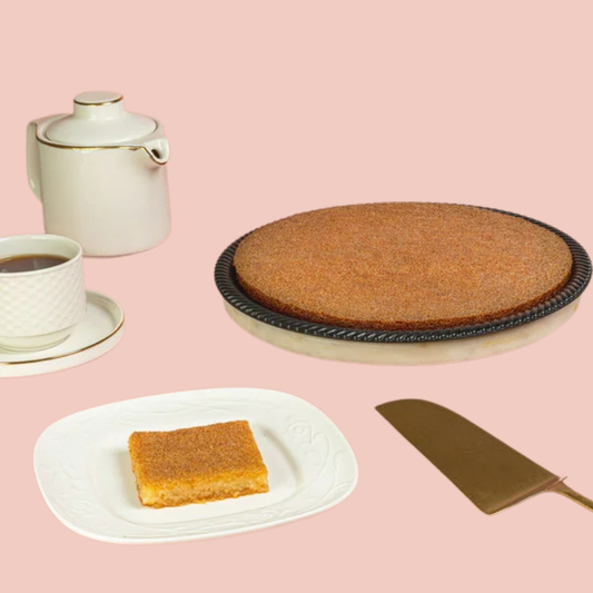 Basbousa with your choice of sauce